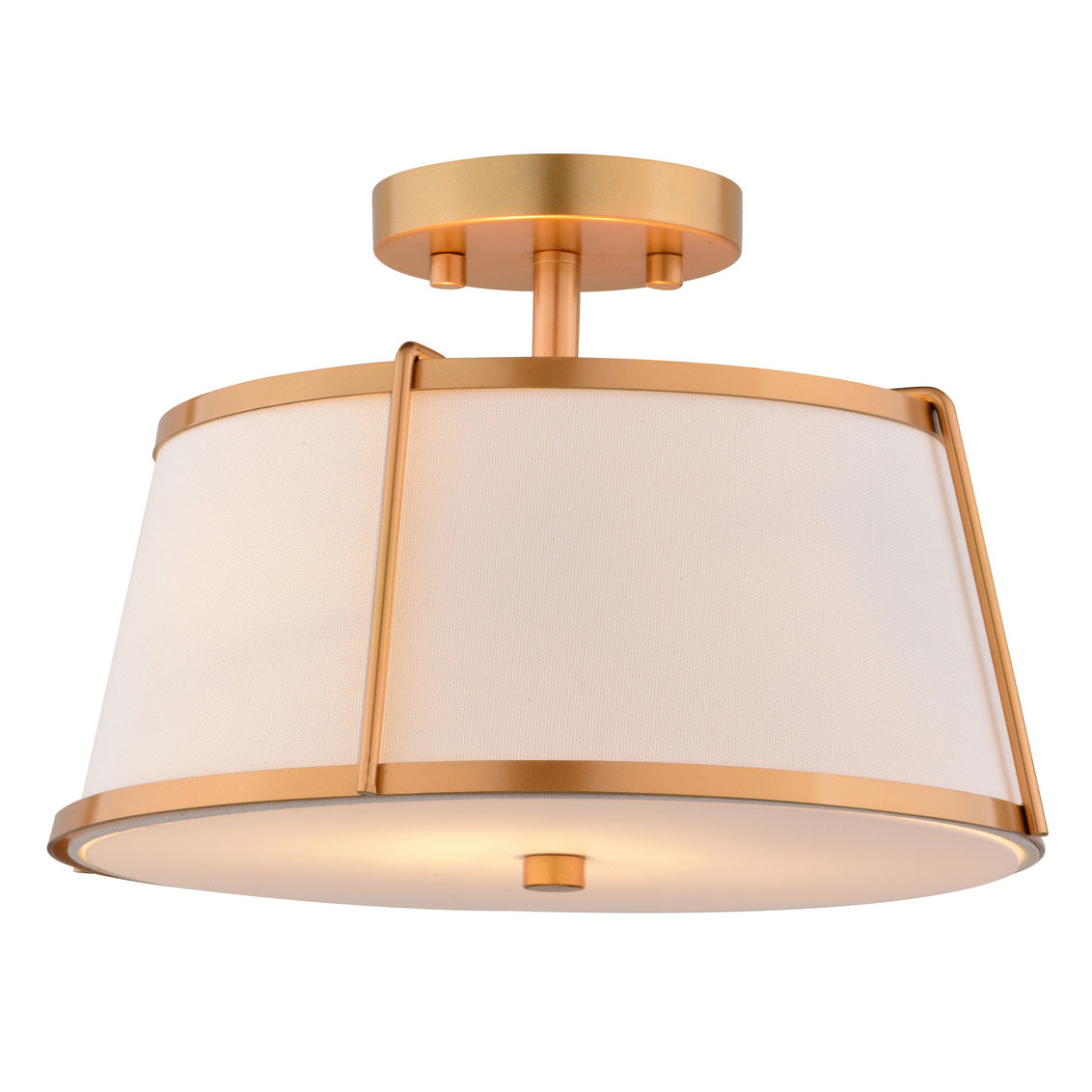 Vaxcel Burnett 14-in. W 2 Light Semi-Flush Mount Matte Black