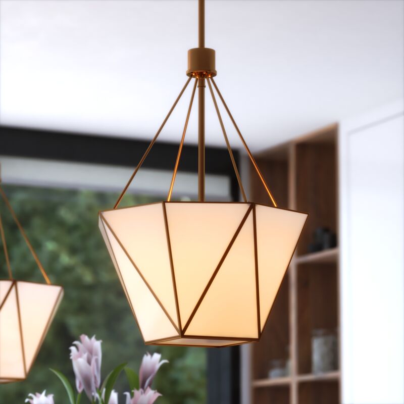 Vaxcel Burnett 16-in. W 3 Light Pendant Muted Brass