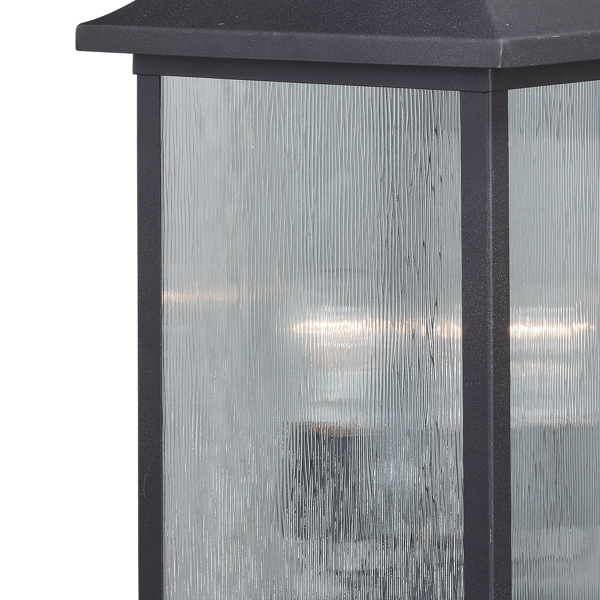 Vaxcel Cambridge 10" 3-Light Oil Rubbed Bronze Traditional Dusk-to-Dawn Outdoor Wall Lantern With Clear Wrinkle Glass Shade