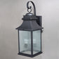 Vaxcel Cambridge 10" 3-Light Oil Rubbed Bronze Traditional Dusk-to-Dawn Outdoor Wall Lantern With Clear Wrinkle Glass Shade