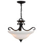 Vaxcel Canton 11.5-in. Semi-Flush Mount Black and Matte White