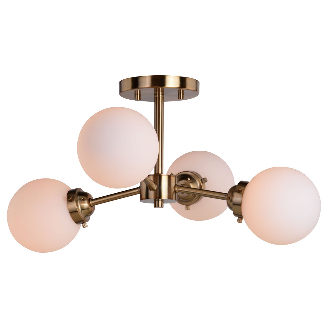 Vaxcel Canton 11.5-in. Semi-Flush Mount Black and Matte White