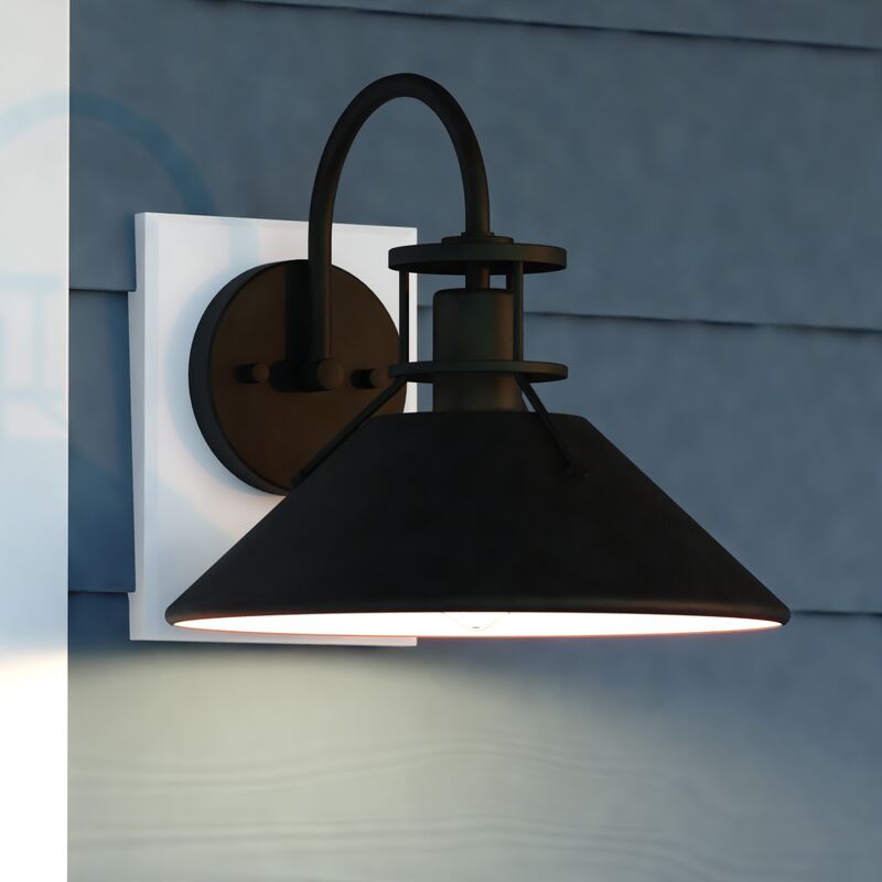 Vaxcel Canton 12-in. Outdoor Wall Light Matte Black and Glossy White