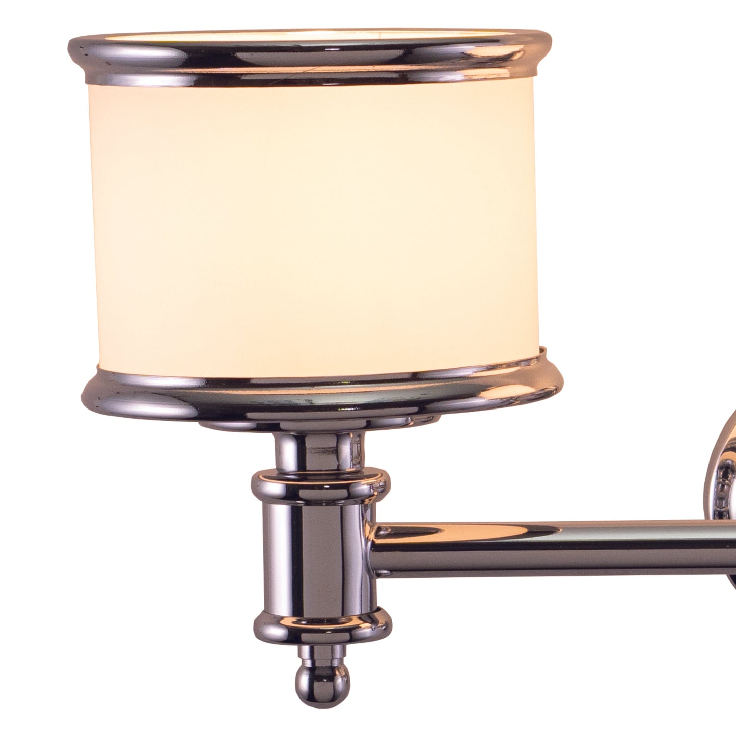 Vaxcel Carlisle 23" 3-Light Chrome Steel Bathroom Vanity Fixture With White Frosted Opal Glass Shades
