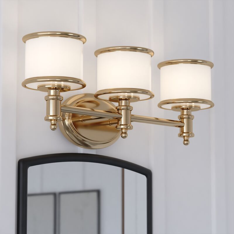 Vaxcel Carlisle 23-in. 3 Light Vanity Natural Brass