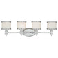 Vaxcel Carlisle 30" 4-Light Chrome Steel Bathroom Vanity Fixture With White Frosted Opal Glass Shades