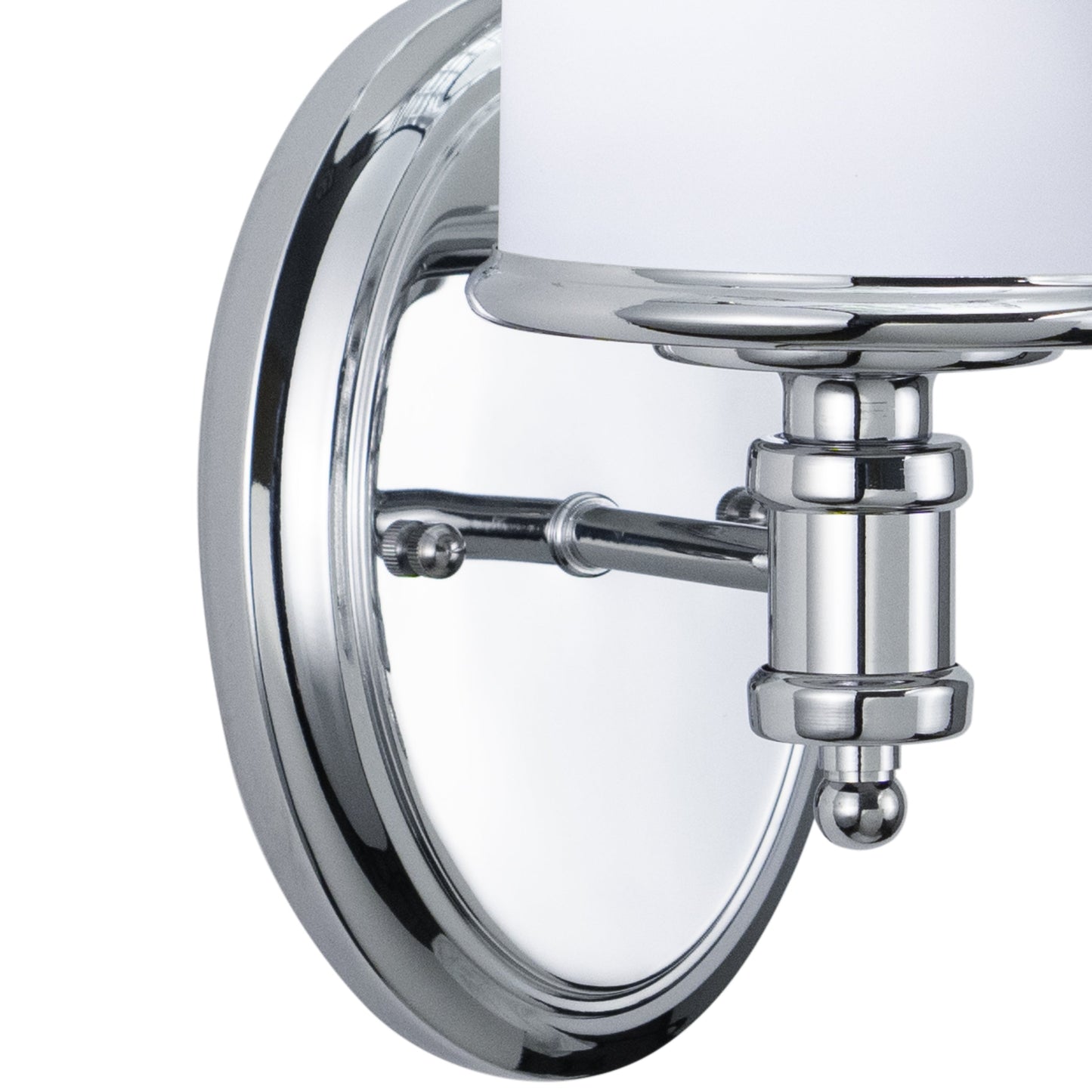 Vaxcel Carlisle 6" 1-Light Chrome Steel Bathroom Vanity Fixture With White Frosted Opal Glass Shade