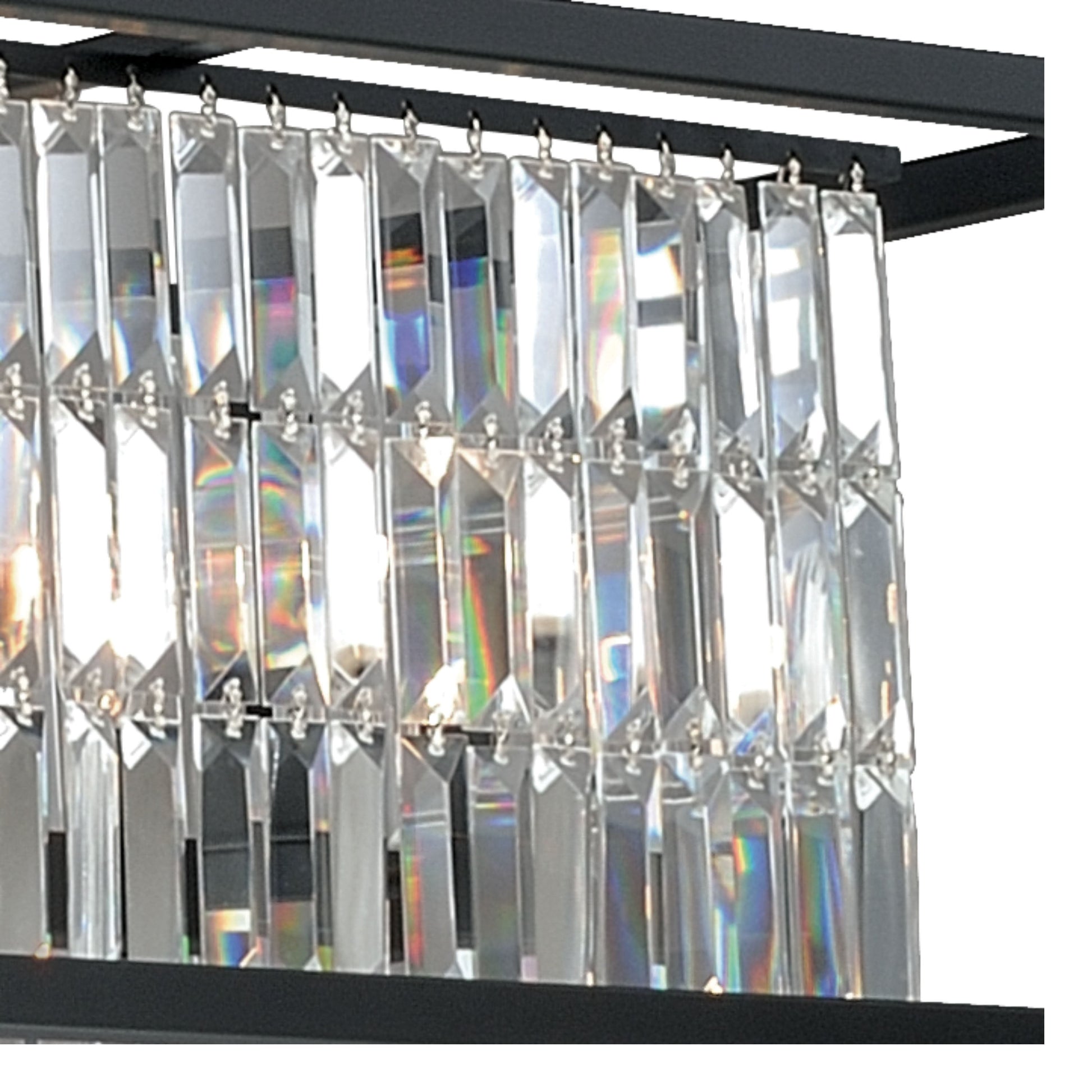 Vaxcel Catana 40" 8-Light Oil Rubbed Bronze Linear Island Chandelier With Clear Crystal Shades