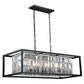 Vaxcel Catana 40" 8-Light Oil Rubbed Bronze Linear Island Chandelier With Clear Crystal Shades