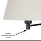 Vaxcel Chapeau 12" 1-Light New Bronze Swing Arm Plug-In Wall Lamp With Motion Sensor and White Linen Cone Fabric Shade