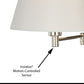 Vaxcel Chapeau 12" 1-Light Polished Nickel Swing Arm Motion Sensor Plug-In Wall Lamp With White Linen Cone Fabric Shade