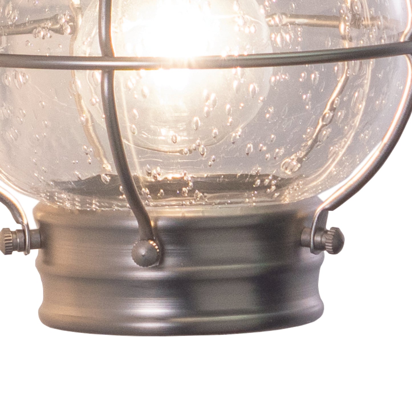 Vaxcel Chatham 7" 1-Light Brushed Nickel Coastal Outdoor Wall Lantern With Clear Seeded Glass Shade