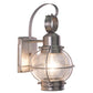 Vaxcel Chatham 7" 1-Light Brushed Nickel Coastal Outdoor Wall Lantern With Clear Seeded Glass Shade