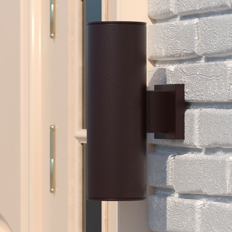 Vaxcel Chiasso 2 Light 14.25-in.H Outdoor Wall Light Deep Bronze