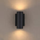 Vaxcel Chiasso 4.5" 2-Light LED Aluminum Black Outdoor Wall Lantern With Clear Glass Shade