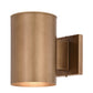 Vaxcel Chiasso 5" 1-Light Warm Brass Outdoor Mid-Century Modern Outdoor Cylinder Wall Light