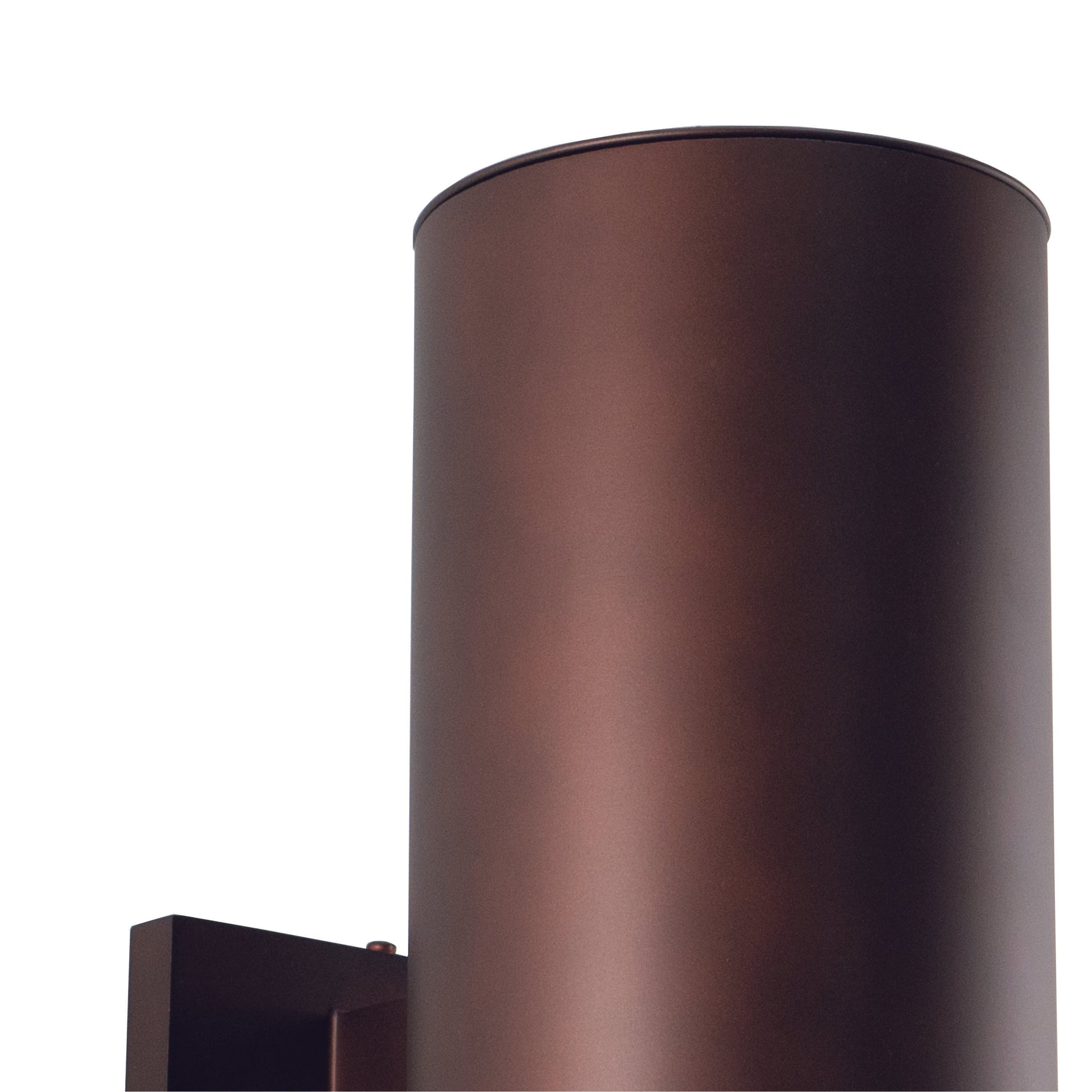 Vaxcel Chiasso 5" 2-Light Aluminum Bronze Cylinder Outdoor Wall Lantern With Clear Glass Cover