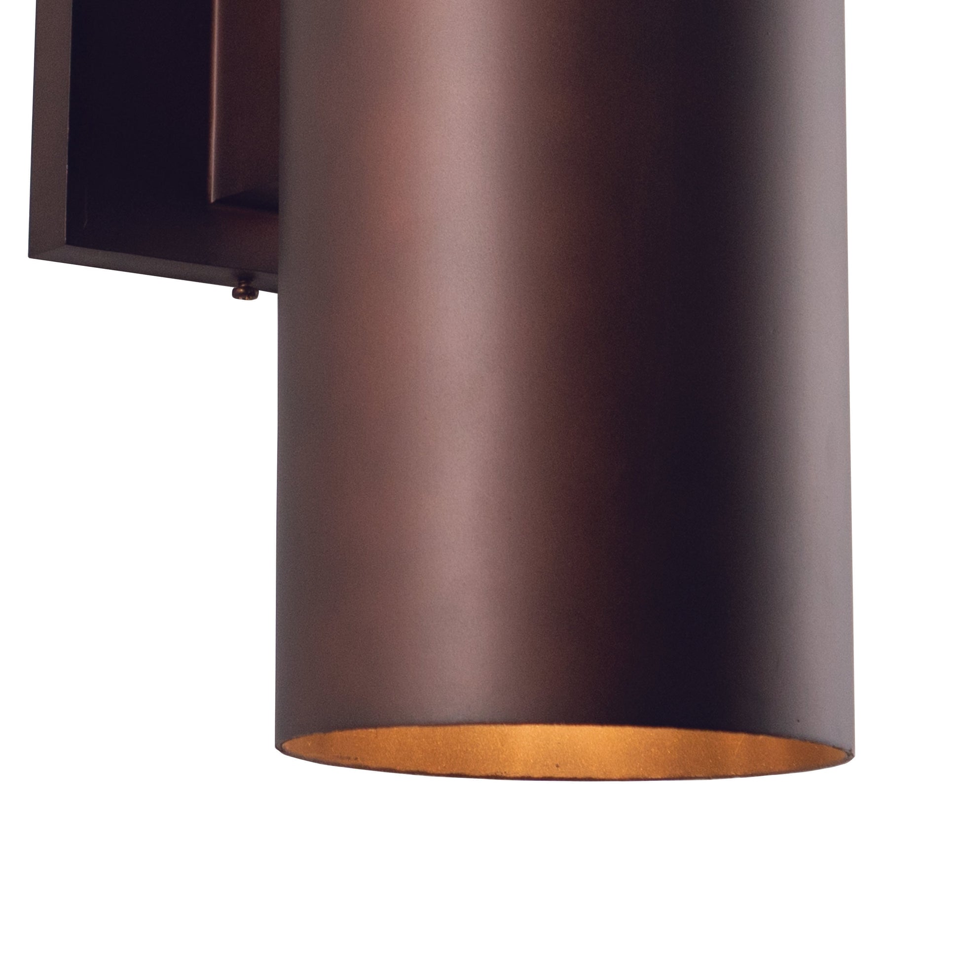 Vaxcel Chiasso 5" 2-Light Aluminum Bronze Cylinder Outdoor Wall Lantern With Clear Glass Cover