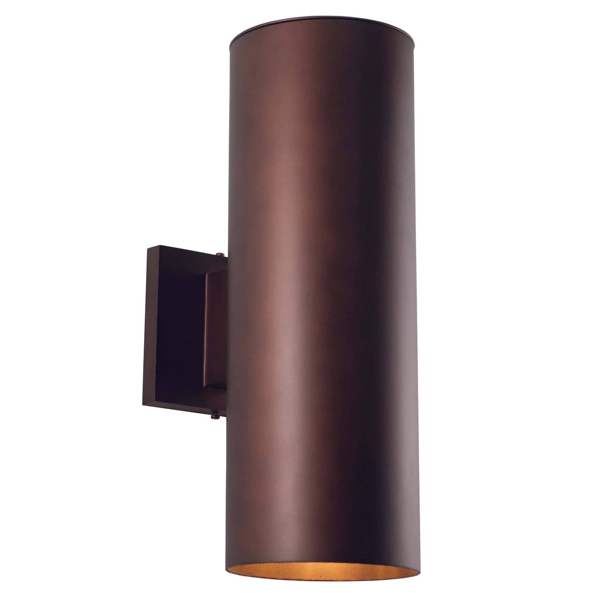 Vaxcel Chiasso 5" 2-Light Aluminum Bronze Cylinder Outdoor Wall Lantern With Clear Glass Cover