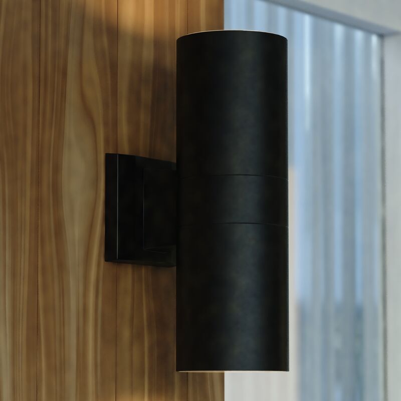 Vaxcel Chiasso LED 2 Light 13-in. H Outdoor Wall Light Textured Black