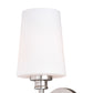 Vaxcel Clark 5" 1-Light Satin Nickel Bathroom Wall Sconce With White Frosted Opal Glass