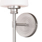 Vaxcel Clark 5" 1-Light Satin Nickel Bathroom Wall Sconce With White Frosted Opal Glass