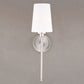 Vaxcel Clark 5" 1-Light Satin Nickel Bathroom Wall Sconce With White Frosted Opal Glass