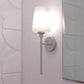 Vaxcel Clark 5" 1-Light Satin Nickel Bathroom Wall Sconce With White Frosted Opal Glass