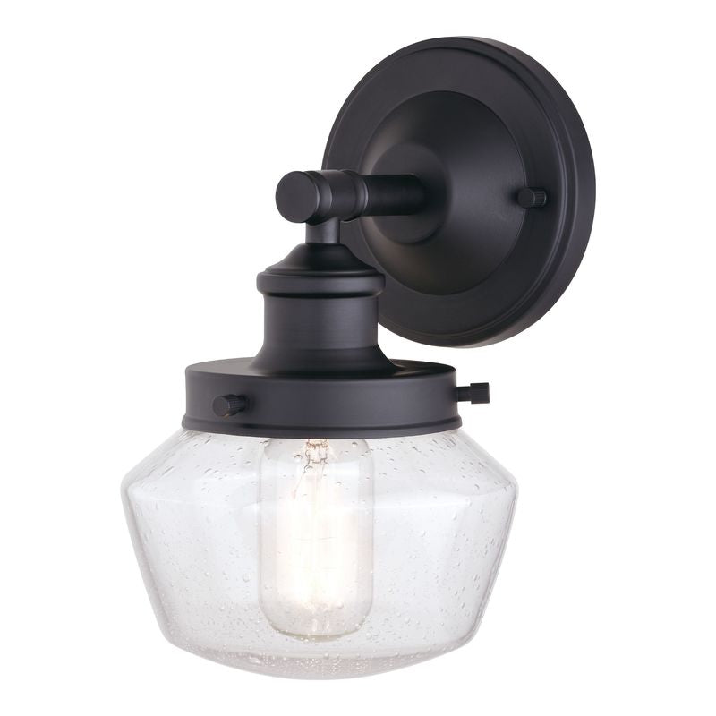 Vaxcel Collins 6 in. W Outdoor Wall Light Matte Black