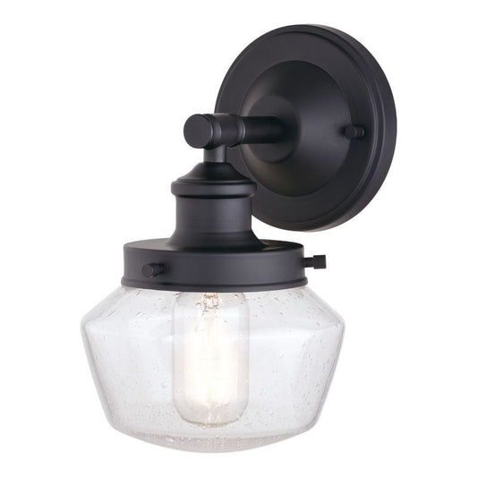 Vaxcel Collins 6 in. W Outdoor Wall Light Matte Black