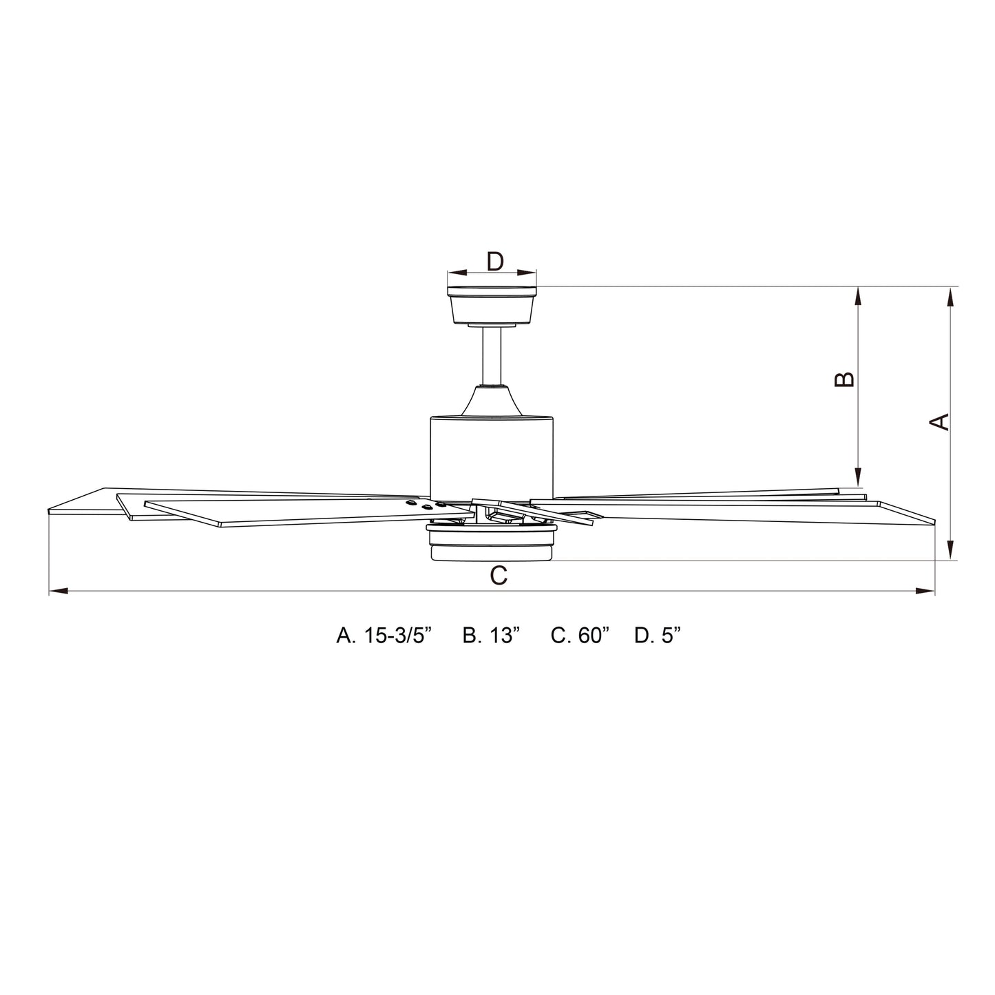 Vaxcel Crawford 60" 1-Light Dark Nickel Urban Loft Indoor Ceiling Fan Light Kit With White Frosted Opal Glass and Remote Control