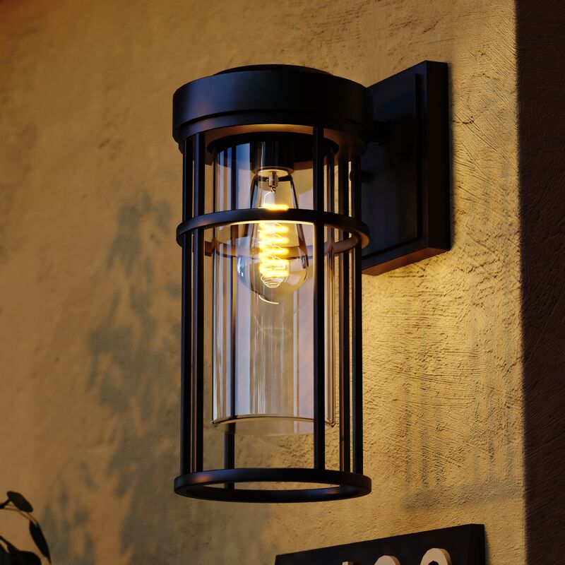 Vaxcel Crestline 6.5-in Outdoor Wall Light Textured Black