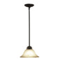 Vaxcel Da Vinci 10" 1-Light Oil Burnished Bronze Mini Pendant Ceiling Light With White Alabaster Glass Shade