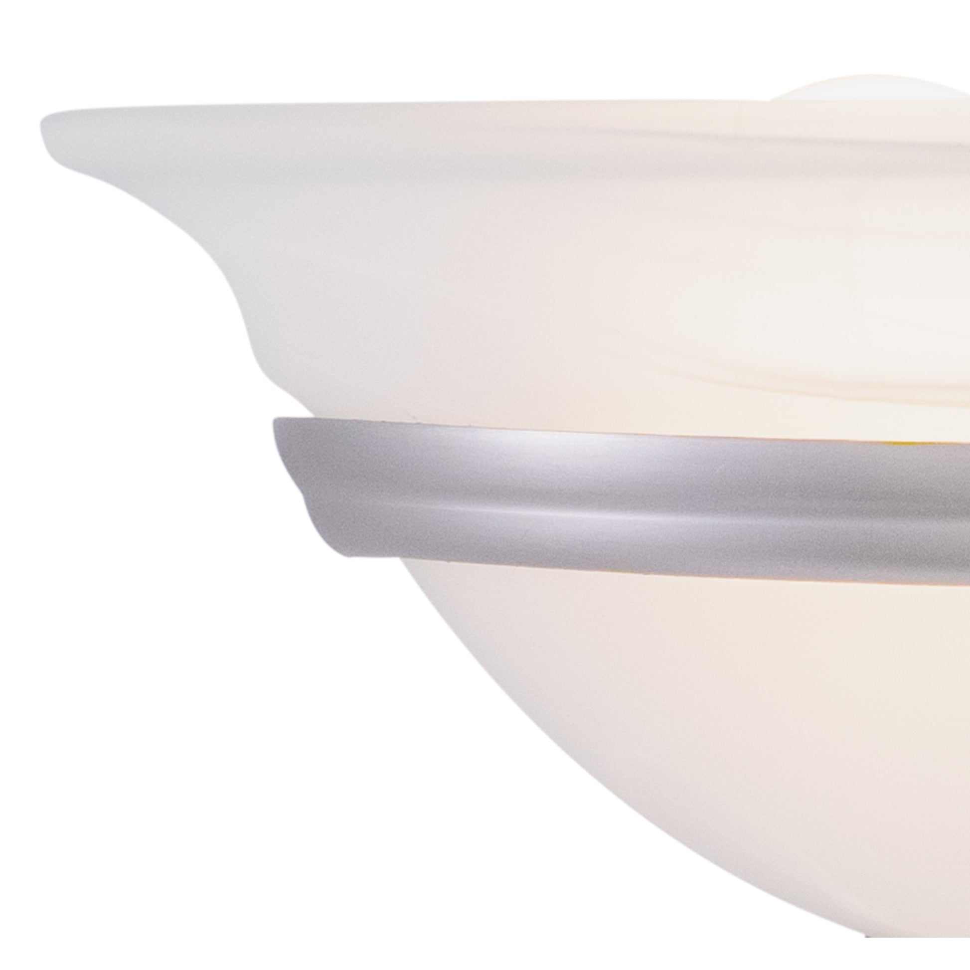 Vaxcel Da Vinci 12" 1-Light Brushed Nickel Half Moon Wall Sconce With White Alabaster Glass Shade