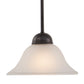 Vaxcel Da Vinci 40" 3-Light Oil Burnished Bronze Multiple Pendant Light Fixture With White Alabaster Glass Shades