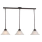 Vaxcel Da Vinci 40" 3-Light Oil Burnished Bronze Multiple Pendant Light Fixture With White Alabaster Glass Shades