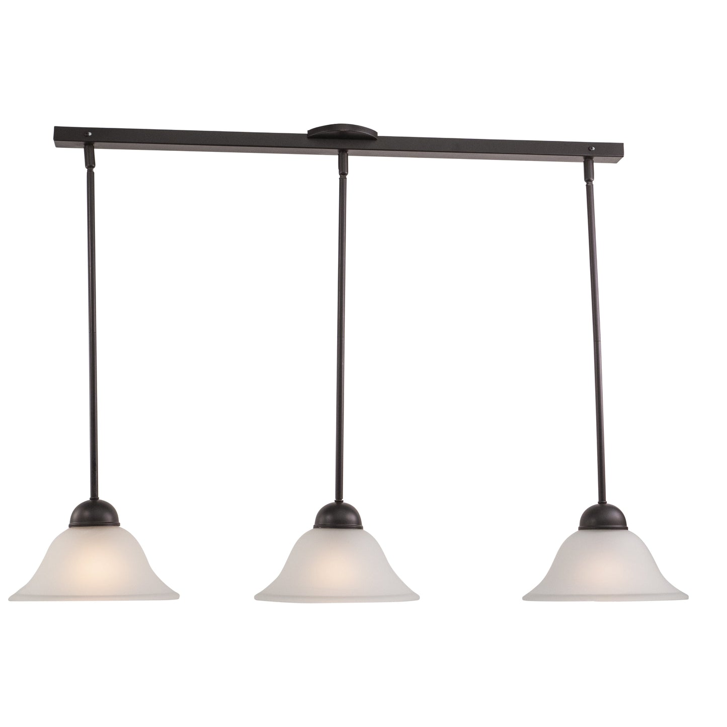 Vaxcel Da Vinci 40" 3-Light Oil Burnished Bronze Multiple Pendant Light Fixture With White Alabaster Glass Shades