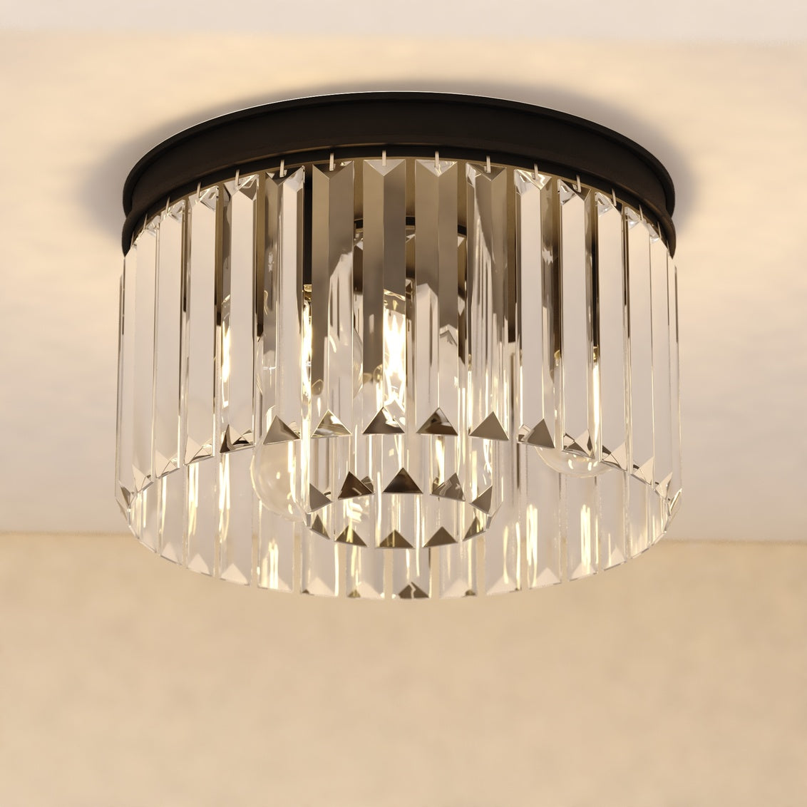 Vaxcel Dalton 8-in. 1 Light Flush Mount Matte Black