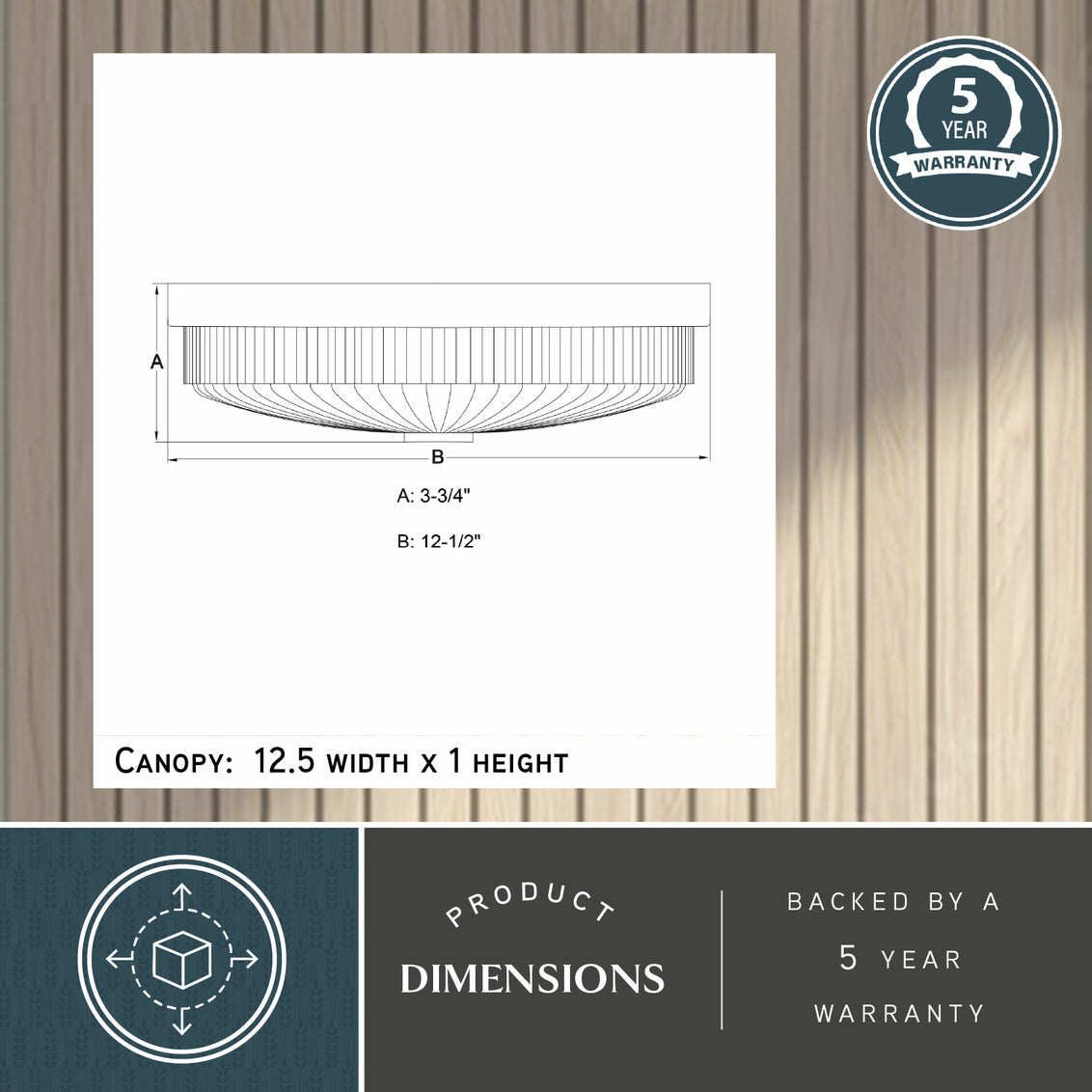 Vaxcel Dalton 8-in. 1 Light Flush Mount Matte Black