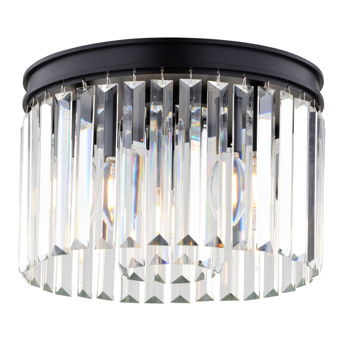 Vaxcel Dalton 8-in. 1 Light Flush Mount Matte Black