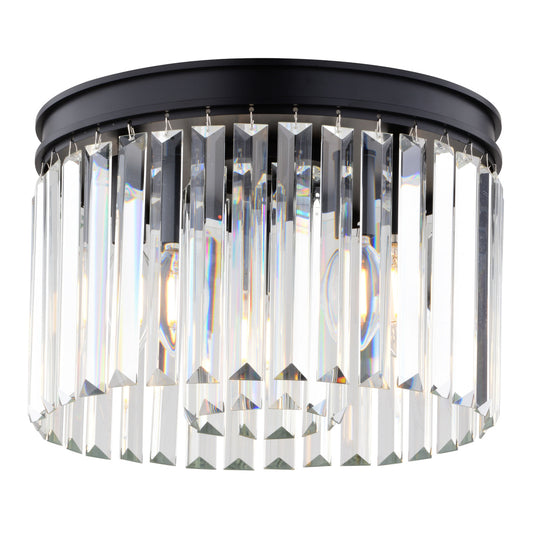 Vaxcel Dalton 8-in. 1 Light Flush Mount Matte Black