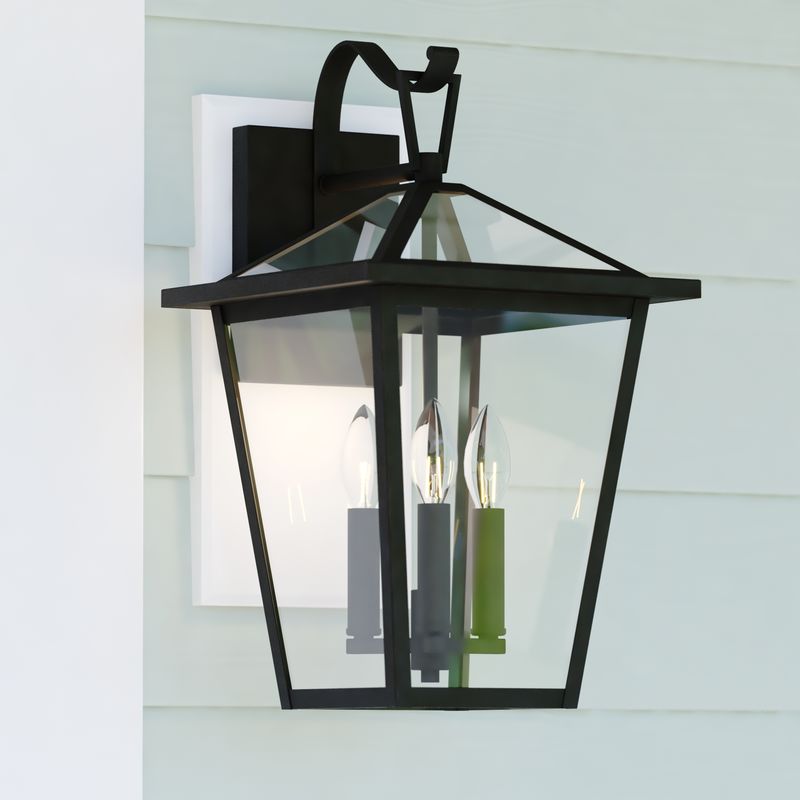 Vaxcel Derby 10-in 3 Light Outdoor Wall Light Matte Black