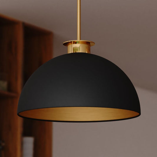 Vaxcel Devon 16-in. Pendant Matte Black and Satin Brass