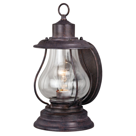 Vaxcel Dockside 6" 1-Light Bronze Weathered Patina Coastal Outdoor Wall Lamp With Clear Glass Shade