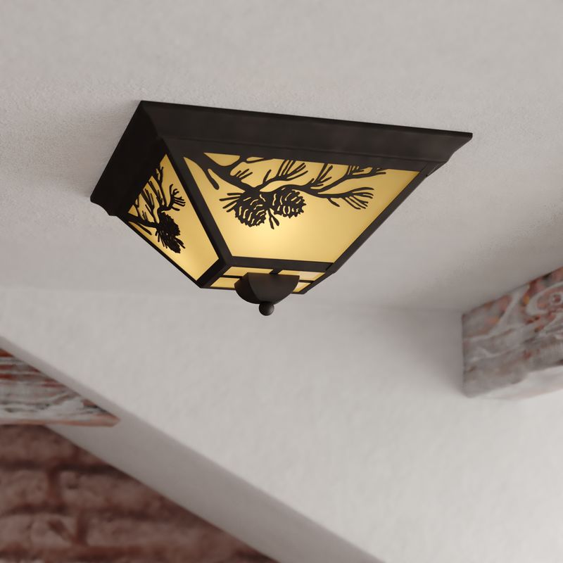 Vaxcel Douglas 14-in. Outdoor Flush Mount Warm Bronze
