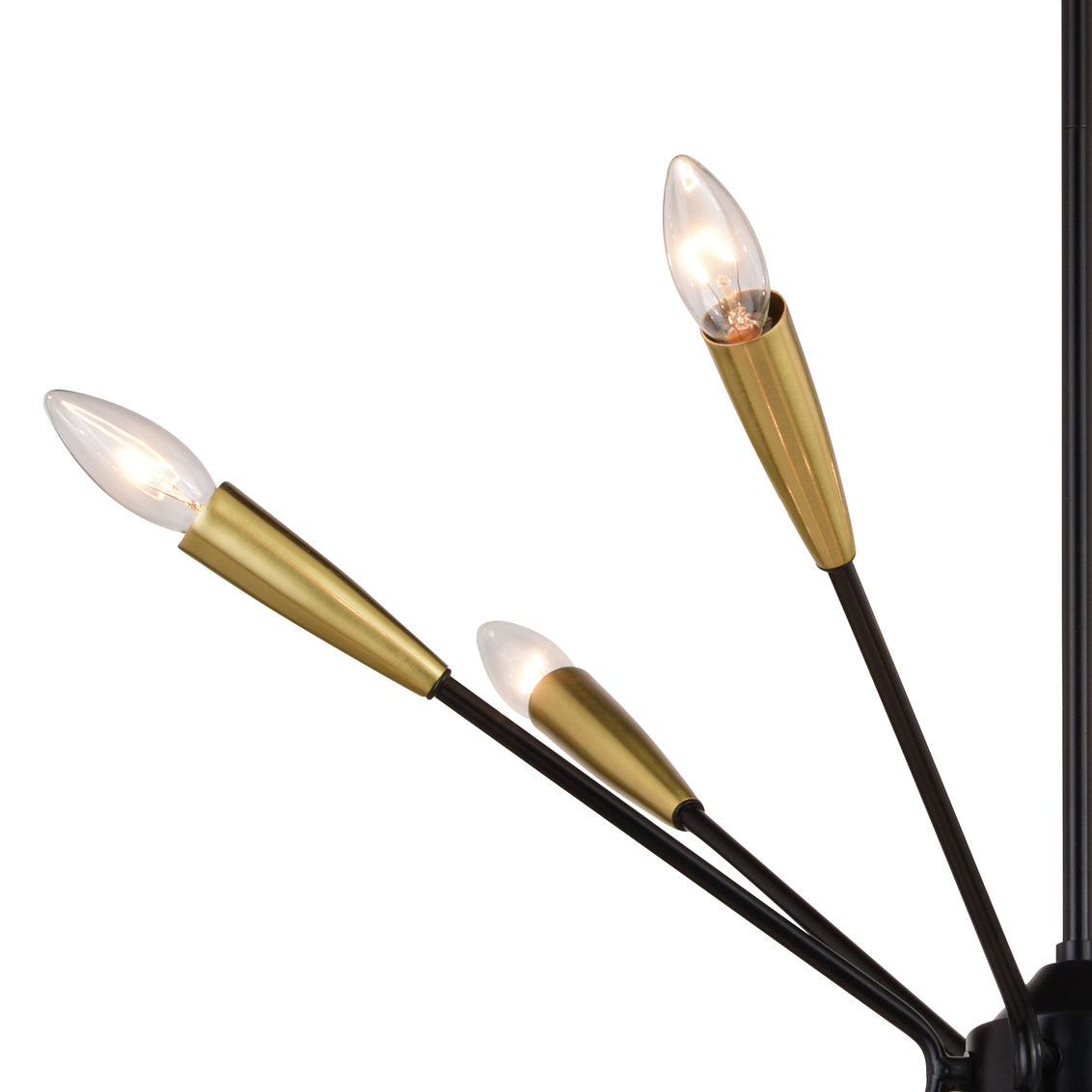 Vaxcel Ellis 25.25-in. 12 Light Pendant Matte Black and Satin Brass