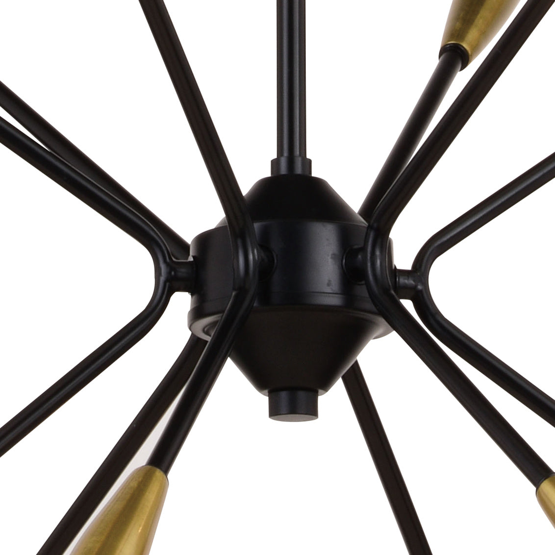 Vaxcel Ellis 25.25-in. 12 Light Pendant Matte Black and Satin Brass