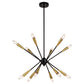 Vaxcel Ellis 25.25-in. 12 Light Pendant Matte Black and Satin Brass