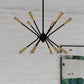 Vaxcel Ellis 25.25-in. 12 Light Pendant Matte Black and Satin Brass
