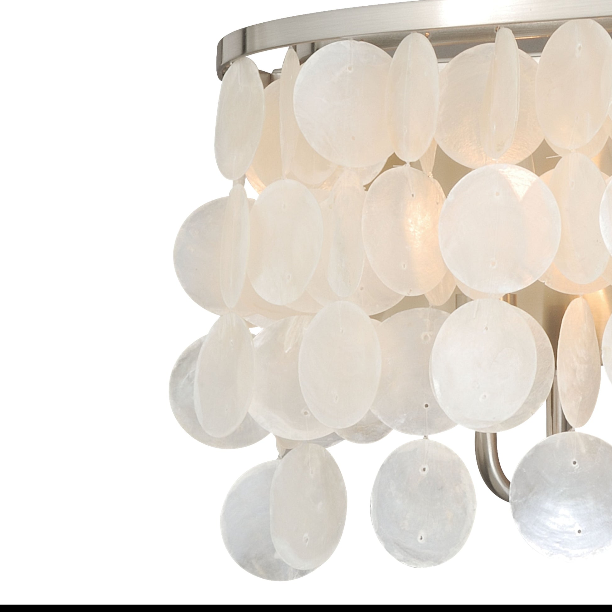 Vaxcel Elsa 21" 3-Light Satin Nickel Capiz Shell Coastal Bathroom Vanity Fixture